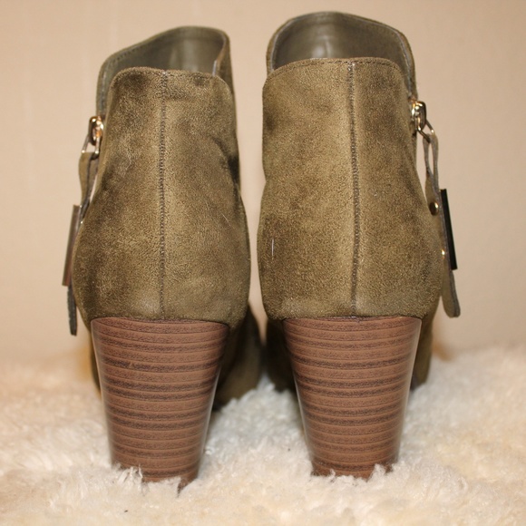 Olive Stacked Heel Bootie - Picture 4 of 8